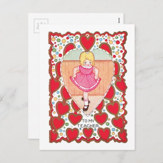 Antiek Valentijn Feestdagenkaart (Voorkant / Achterkant)