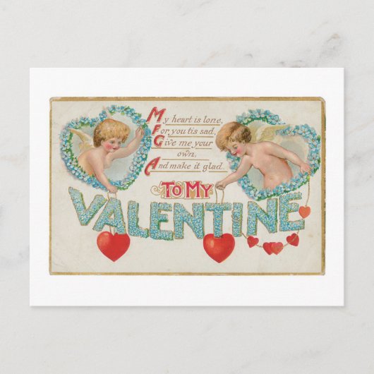 Antiek Valentijn Feestdagenkaart (Voorkant)