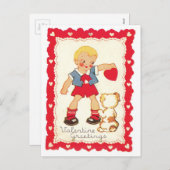 Antiek Valentijn Feestdagenkaart (Voorkant / Achterkant)