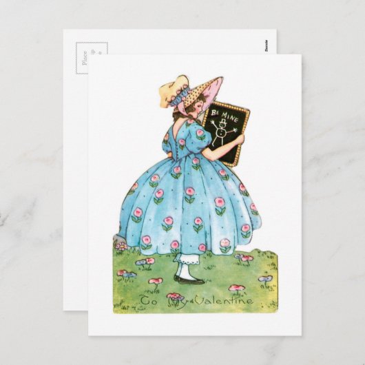 Antiek Valentijn Feestdagenkaart (Voorkant / Achterkant)