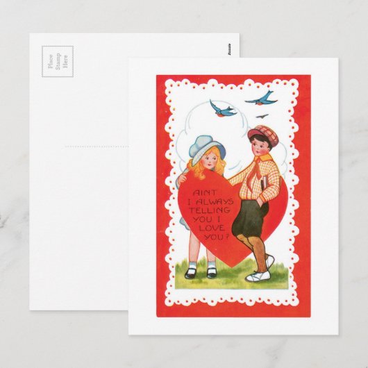 Antiek Valentijn Feestdagenkaart (Voorkant / Achterkant)