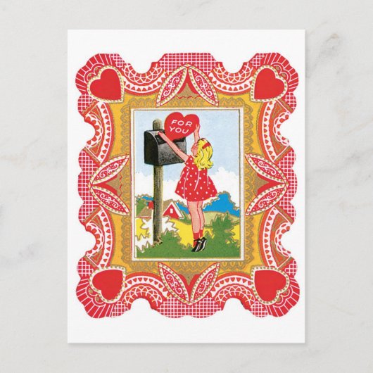 Antiek Valentijn Feestdagenkaart (Voorkant)