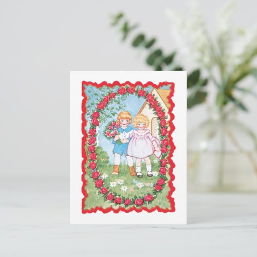 Antiek Valentijn Feestdagenkaart (Staand voorkant)