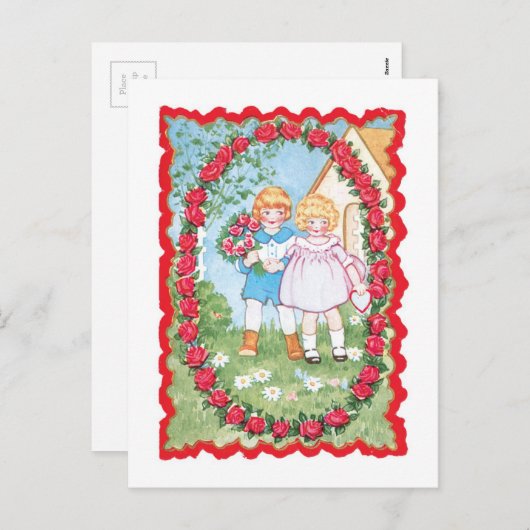 Antiek Valentijn Feestdagenkaart (Voorkant / Achterkant)