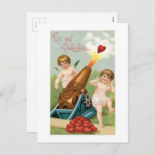 Antiek Valentijn Feestdagenkaart (Voorkant / Achterkant)