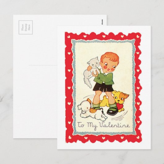 Antiek Valentijn Feestdagenkaart (Voorkant / Achterkant)