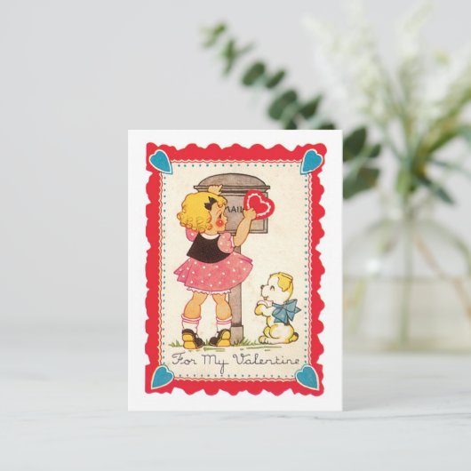 Antiek Valentijn Feestdagenkaart (Staand voorkant)