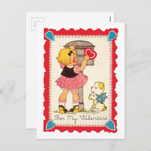 Antiek Valentijn Feestdagenkaart (Voorkant / Achterkant)