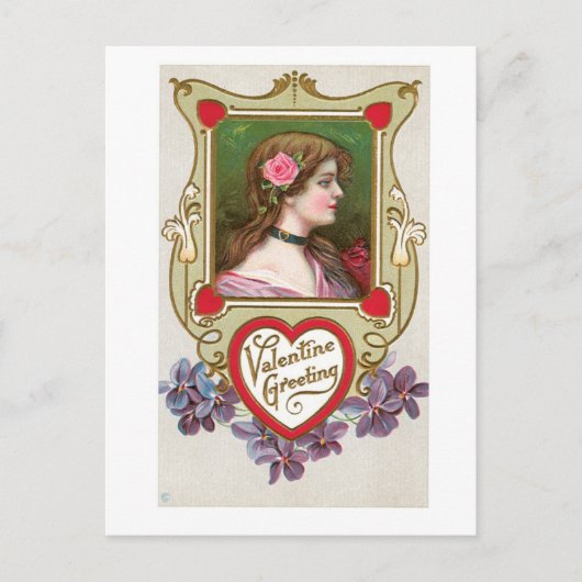 Antiek Valentijn Feestdagenkaart (Voorkant)