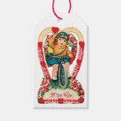 Antiek Valentijn Girl Heart Cadeaulabel (Voorkant)