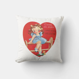 Antiek Valentijn Girl Heart Kussen