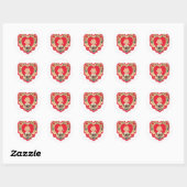 Antiek Valentijn Girl Heart Ronde Sticker (Vel)