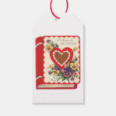 Antiek Valentijn Heart Bouquet Cadeaulabel (Voorkant)