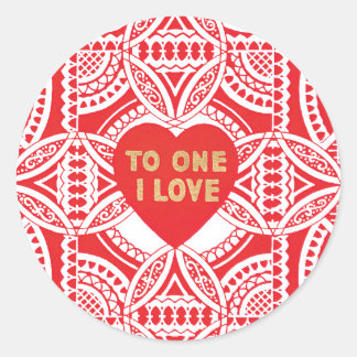 Antiek Valentijn Heart Ronde Sticker