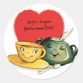 Antiek Valentijn Heart Ronde Sticker