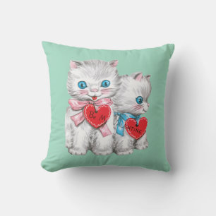 Antiek Valentijn Kittens Heart Kussen