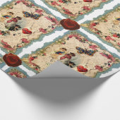 ANTIEK VALENTIJN LACE, CUPID, LOVERS EN BUTTERFLES CADEAUPAPIER (Hoek)