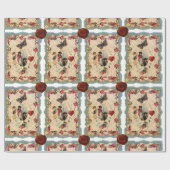 ANTIEK VALENTIJN LACE, CUPID, LOVERS EN BUTTERFLES CADEAUPAPIER (Vlak)