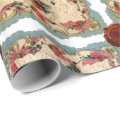 ANTIEK VALENTIJN LACE, CUPID, LOVERS EN BUTTERFLES CADEAUPAPIER (Rol Hoek)