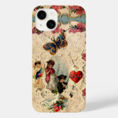 ANTIEK VALENTIJN LACE, CUPID, LOVERS EN BUTTERFLES Case-Mate iPhone CASE (Achterkant)