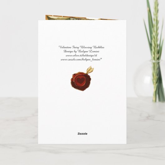 ANTIEK VALENTIJN LACE, CUPID, LOVERS EN BUTTERFLES FEESTDAGEN KAART (Achterkant)