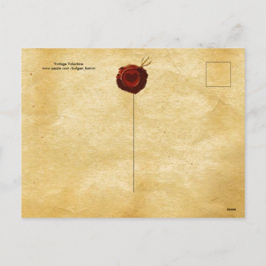 ANTIEK VALENTIJN LACE, CUPID, LOVERS EN BUTTERFLES FEESTDAGENKAART (Achterkant)