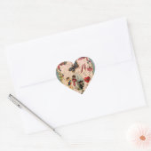 ANTIEK VALENTIJN LACE, CUPID, LOVERS EN BUTTERFLES HART STICKER (Envelop)