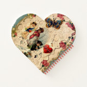 ANTIEK VALENTIJN LACE, CUPID, LOVERS EN BUTTERFLES NOTITIEBOEK (Achterkant)