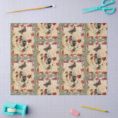 ANTIEK VALENTIJN LACE, CUPID, LOVERS EN BUTTERFLES TISSUEPAPIER (Craft)