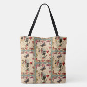 ANTIEK VALENTIJN LACE, CUPID, LOVERS EN BUTTERFLES TOTE BAG (Achterkant)