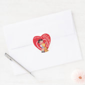 Antiek Valentijn meisje met puppy Ronde Sticker (Envelop)