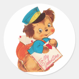 Antiek Valentijn puppy Ronde Sticker