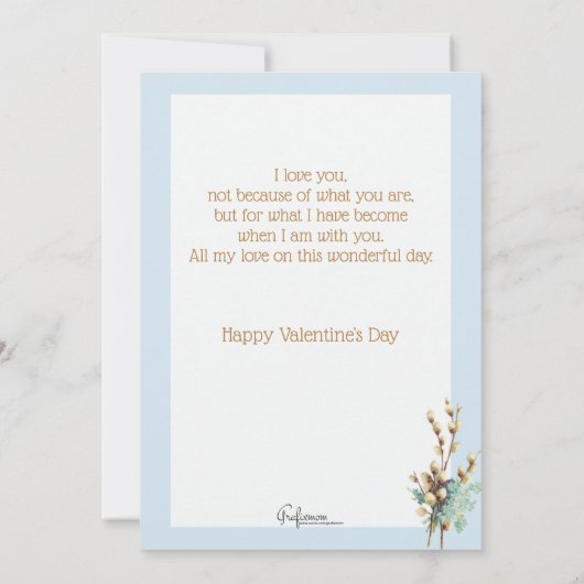 Antiek Valentijn Vergeet me Nots en Dachsund Feestdagenkaart (Achterkant)