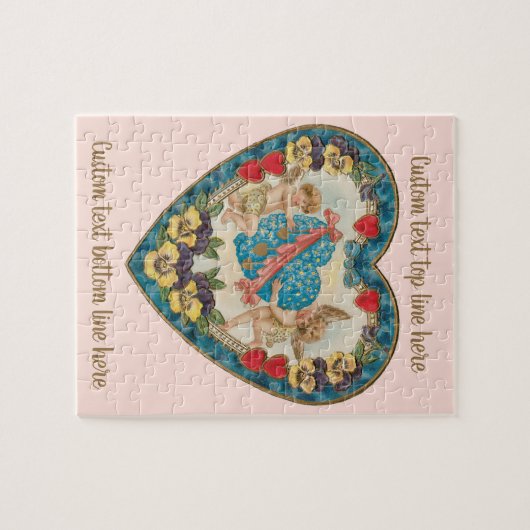  Antiek Valentijnsdag, Angels in een hart Legpuzzel (Horizontaal)