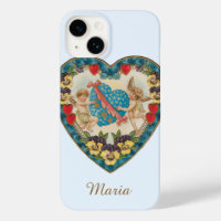 Antiek Valentijnsdag,  engelen in een hart