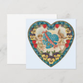 Antiek Valentijnsdag, engelen in een hart Feestdagenkaart (Voorkant / Achterkant)