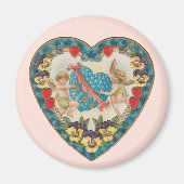 Antiek Valentijnsdag, engelen in een hart Magneet (Voorkant)