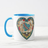 Antiek Valentijnsdag, engelen in een hart Mok (Links)