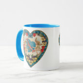 Antiek Valentijnsdag, engelen in een hart Mok (Voorkant links)