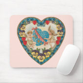 Antiek Valentijnsdag,  engelen in een hart Muismat (Met muis)