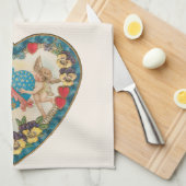 Antiek Valentijnsdag,  engelen in een hart Theedoek (Quarter Fold)