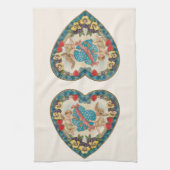 Antiek Valentijnsdag,  engelen in een hart Theedoek (Verticaal)