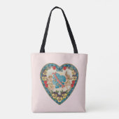 Antiek Valentijnsdag,  engelen in een hart Tote Bag (Achterkant)