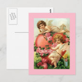  Antiek Valentijnsdag Harde Rozen Briefkaart (Voorkant / Achterkant)