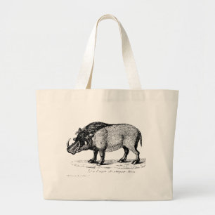Antiek varken met slagtanden op Canvas tas