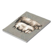 Antiek Varkens  tekening Notitieblok (Linkerzijde)
