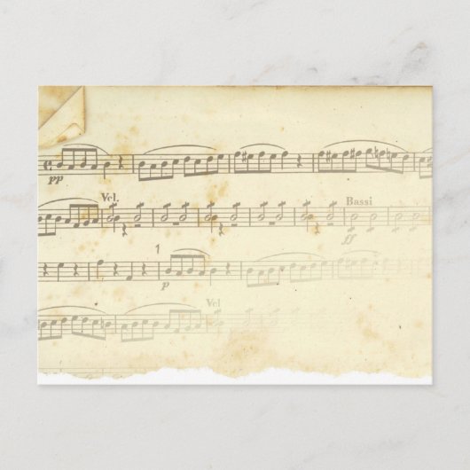 Antiek vel muziek briefkaart (Voorkant)