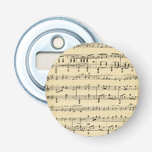 Antiek vel muziek button flesopener
