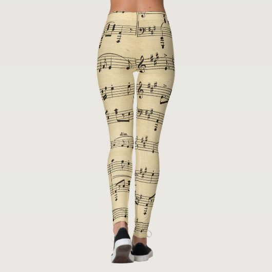 Antiek vel muziek leggings (Achterkant)