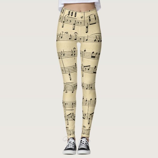 Antiek vel muziek leggings (Voorkant)